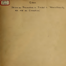 DEISM AS PRESENTED IN TINDAL_S CHRISTIANITY AS OLD AS CREATION DEISM AS PRESENTED IN TINDAL_S CHRISTIANITY AS OLD AS CREATION