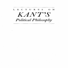 Hanna Arendt - Lectures on Kant_s Political Philosophy Hanna Arendt - Lectures on Kant_s Political Philosophy